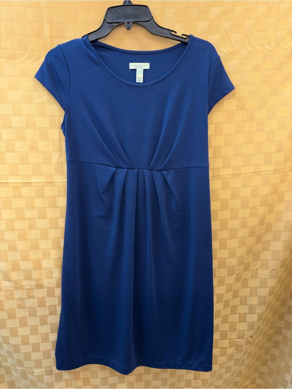 Liz Lange Navy Blue Cap-Sleeve Empire Waist Mini Dress